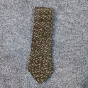 Salvatore Ferregamo Narrow Tie Silk Pure Silk Italy Designer 3" Width Import EUC